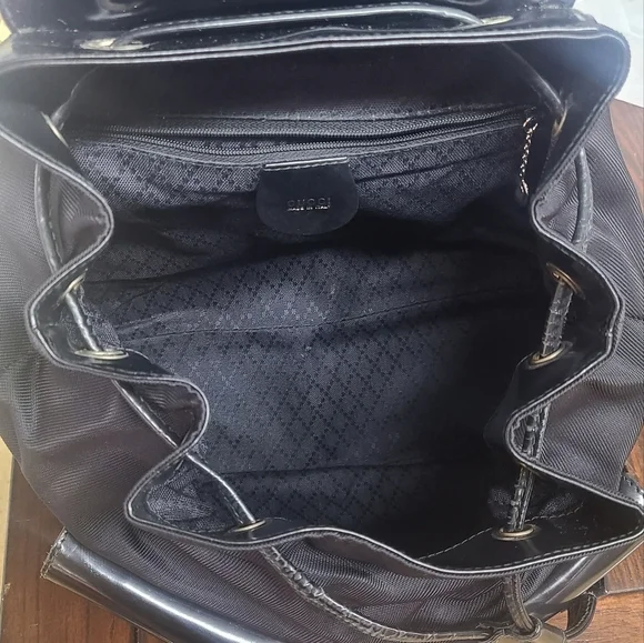 Gucci Bamboo Drawstring Nylon Backpack - Picture 16 of 17